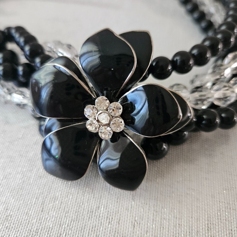 Vintage Statement Black and White Necklace